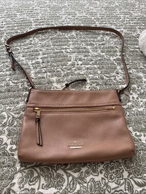 kate spade pebble leather crossbody in dusty rose with gold-tone hardware